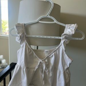 White Ruffle Sleeve Top